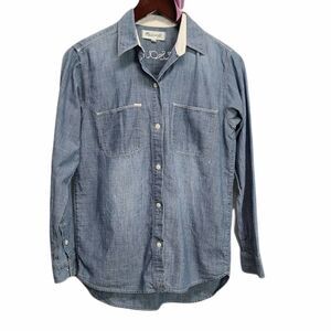 Madewell Denim Long Sleeve Blue Shirt Size XS‎